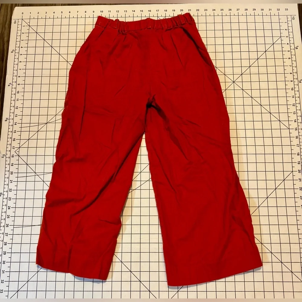 Banana Republic Women’s Size 0 Red Linen Blend‎ Rowan Wide-Leg Pants